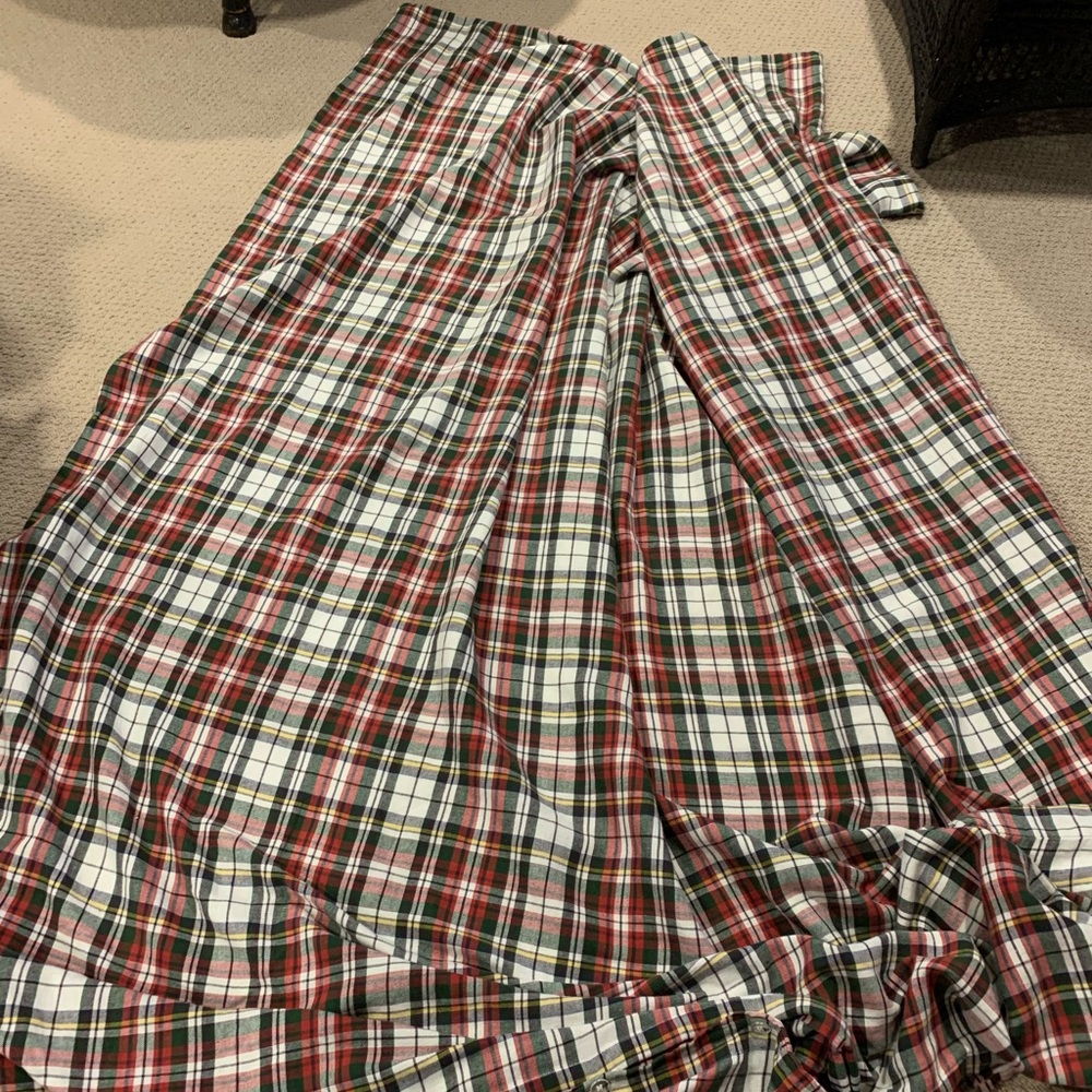 Pottery Barn Stewart plaid queen duvet cover.